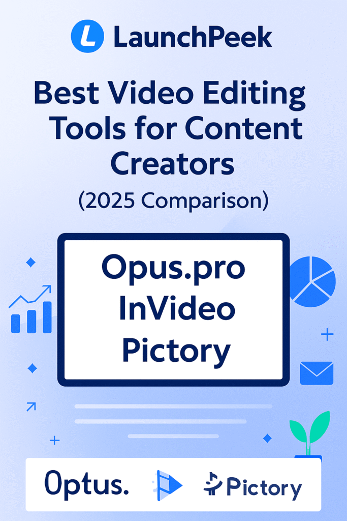 Video editing tools for content creators – Opus.pro, InVideo, Pictory